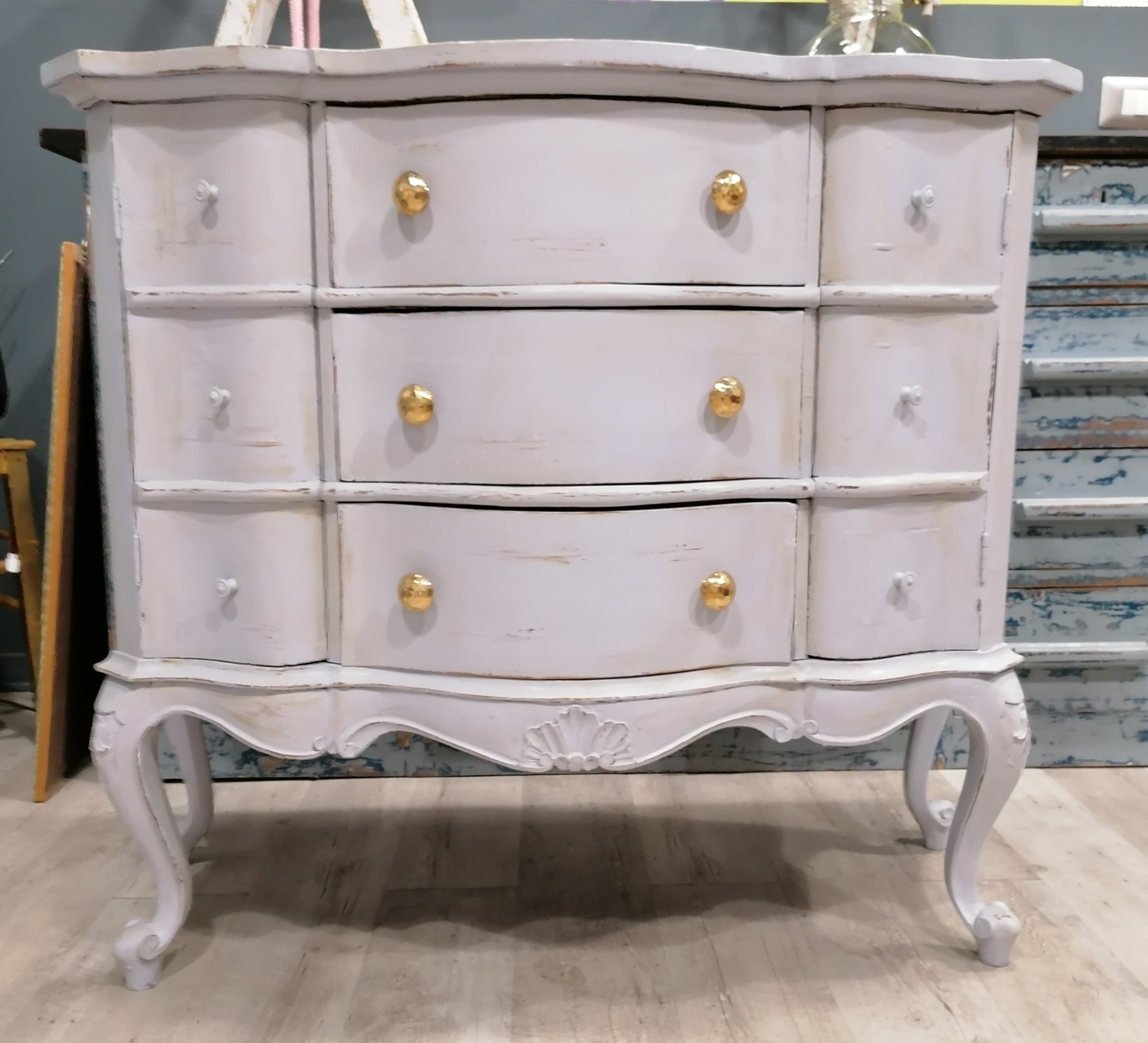 credenza shabby chic grigia